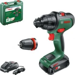 Bosch Groen AdvancedImpact 18 Accu Klopboor | 1x 18V 2.5Ah Li-Ion | Verwisselbare Kop +Koffer [0.603.9B5.108]
