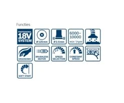 Bosch Professional GEX 18V-125 Professional Accu Schuurmachine Excenter | 125 Mm | 18 Volt | Basic | In Doos [0.601.372.201] -Makita || Beta || Metabo Verkoopwinkel Bosch Blauw GEX 18V 125 Professional 0.601.372.201 ext 5