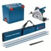 Bosch Professional GKT 55 GCE + 2x FSN 1400 Invalcirkelzaag | 55 Mm | 1400 Watt | L-Boxx | Tas + 2x FSN1400 [0615990M9B]
