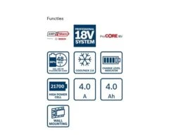 Bosch Professional Starterset 18 V 4.0 Ah Starterset 1x Accu ProCore18V 4.0 Ah | + Lader GAL 18V-40 [1.600.A01.U7U] -Makita || Beta || Metabo Verkoopwinkel Bosch Blauw Starterset 18 V 4.0 Ah 1.600.A01.U7U ext 3