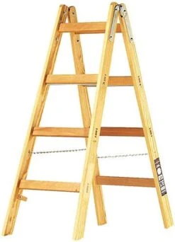 Brennenstuhl 1481040 Ladder | Hout | Dubbel | 2 X 4 Treden | 1,2 Meter [Dubbele Ladder Hout]