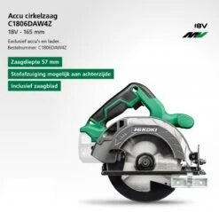 HiKOKI C1806DAW4Z Cirkelzaag | 18 V | 57 Mm | 165 Mm | In Doos | Basic [C1806DAW] -Makita || Beta || Metabo Verkoopwinkel HiKOKI C1806DAW4Z C1806DAW ext 2