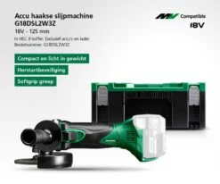 HiKOKI G18DSL2W3Z Haakse Slijpmachine | 125 Mm | 18 Volt | Basic | +Systainer [G18DSL2W3Z] -Makita || Beta || Metabo Verkoopwinkel HiKOKI G18DSL2W3Z G18DSL2W3Z ext 2