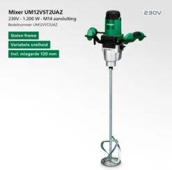 HiKOKI UM12VST2UAZ Mixer | 120 Mm | 150-650 Tpm | M14 | +Mixgarde [UM12VST2UAZ] -Makita || Beta || Metabo Verkoopwinkel HiKOKI UM12VST2UAZ UM12VST2UAZ ext 2
