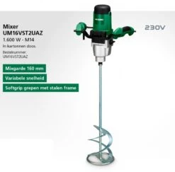 HiKOKI UM16VST2UAZ Mixer | 160 Mm | 1.600 W | Garde 160 Mm | 150-300 Tr/min [UM16VST] -Makita || Beta || Metabo Verkoopwinkel HiKOKI UM16VST2UAZ UM16VST ext 2
