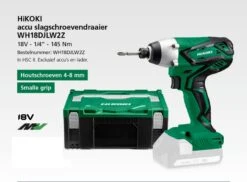 HiKOKI WH18DJLW2Z Slagschroevendraaier | 18 Volt Li-Ion | 145 Nm | Basic | HSC II [WH18DJLW2Z] -Makita || Beta || Metabo Verkoopwinkel HiKOKI WH18DJLW2Z WH18DJLW2Z ext 2