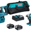 Makita DLX3154TX1 Combiset | 2x 18 Volt 5,0 Ah Li-Ion | 3 Machines | +Tas [DLX3154] -Makita || Beta || Metabo Verkoopwinkel Makita DLX3154TX1 DLX3154