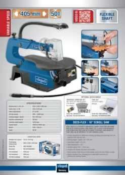 Scheppach DECO-FLEX Figuurzaagmachine | 90 W | 550-1600 Tpm | Capaciteit 50/405 Mm [4901402901] -Makita || Beta || Metabo Verkoopwinkel Scheppach DECO FLEX 4901402901 ext 7