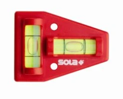 Sola 01430920 (2 Libellen) Kruiswaterpas | Rood Kunststof | 45 X 60 Mm | Per 5 [Kruiswaterpas K5 Blister]